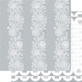 Двусторонняя перламутровая бумага Silver & White Veil 30х30 см от Ruby Rock-It