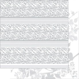 Двусторонняя перламутровая бумага Silver & White Cherish 30х30 см от Ruby Rock-It