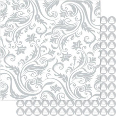 Двусторонняя перламутровая бумага Silver & White Swirl 30х30 см от Ruby Rock-It