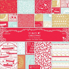 Набор бумаги 12 Days of Christmas 12 листов 30х30 см от Papermania