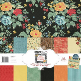 Набор бумаги The Looking Glass 30х30 см 12 листов + наклейки от Kaisercraft