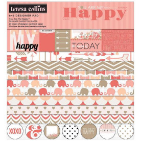 Набір паперу You are my Happy 15х15 см 12 аркушів від Teresa Collins