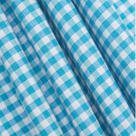 Декоративна тканина Дрібна клітка, ясно блакитний, 50х55 см, 50% бавовна, щільність 150 г/м2