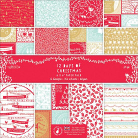 Набор бумаги 12 Days of Christmas 12 листов 15х15 см от Papermania