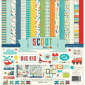 Набір паперу Scoot 30х30 см 12 аркушів + наклейки від Echo Park