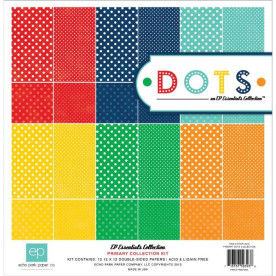 Набір паперу Essentials Dots Primary 30х30 см 12 аркушів від Echo Park