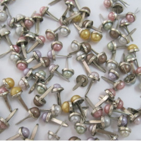 Набір різнокольорових перламутрових брадс, 10 шт, 6 мм