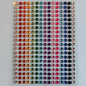 Набір різнокольорових страз на клейовий основі, 300 шт, діаметр 5 мм