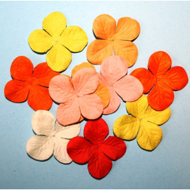 Набор гортензий в оранжевых тонах, 30 мм, 10 шт