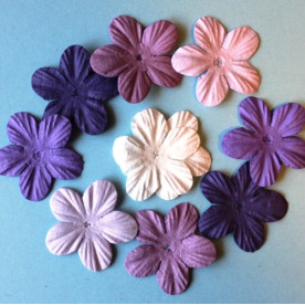 Набір квіточок-пятілістнік в фіолетових тонах, 4 см, 10 шт