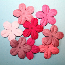 Набор цветочков-пятилистников в розовых тонах, 4 см, 10 шт