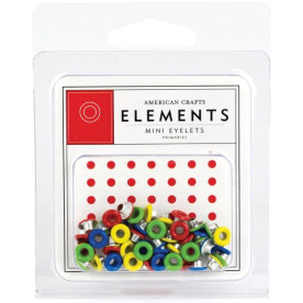 Набір люверсів Primaries Mini Eyelets 48 шт 3 мм від American Crafts