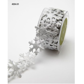 Фигурная лента Snowflakes 3,8 см, 90 см от May Arts
