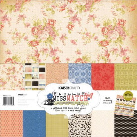 Набір паперу Miss Match, 30х30 см, 12 аркушів + наклейки від Kaisercraft