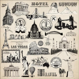 Лист з наклейками Icons 30х30 см від Kaisercraft