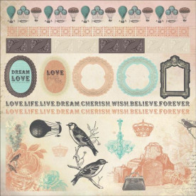 Лист с наклейками Frames 30х30 см, Kaisercraft