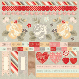 Лист с наклейками Sweet Pea 30х30 см, Kaisercraft