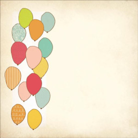 Односторонній папір з висічками Balloons 30х30 см від Kaisercraft