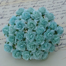 Набор 10 декоративных розочек Pastel Green, 15 мм