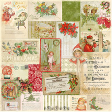 Односторонній скраппапір A Merrie Xmas від Melissa Frances