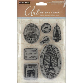 Набір гумових штампів Paris, France, 7 шт, 15х10 см, Hero Arts