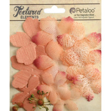 Набір тканинних квітів Apricot 12 шт від компанії Petaloo