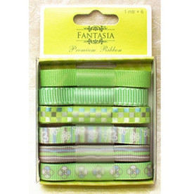 Набір стрічок "Лайм", 6 шт, 100 см від компанії Fantasia