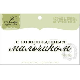 Акриловий штамп З новонародженим хлопчиком 6.4х1.1 см