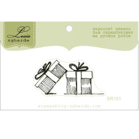 Акриловый штамп Новогодние подарки 4.2х2.1 см
