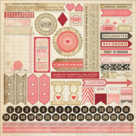 Лист с наклейками Heirloom 30х30 см, My Mind's Eye