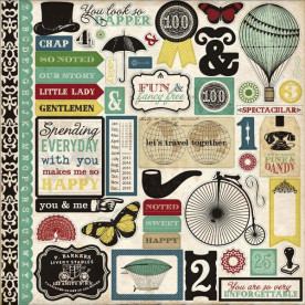 Лист с наклейками Times and Seasons 30х30 см, Echo Park