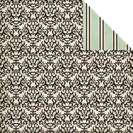Двусторонняя бумага Black Damask 30х30 см от Echo Park