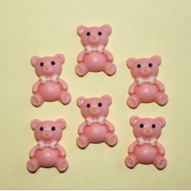 Пластикове прикраса "Ведмедик" рожевого кольору, 24х19х7 мм, 1 шт