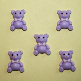 Пластикове прикраса "Ведмедик" бузкового кольору, 24х19х7 мм, 1 шт