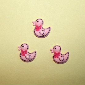 Пластикове прикраса "Каченя" рожевого кольору, 20х18х4 мм, 1 шт