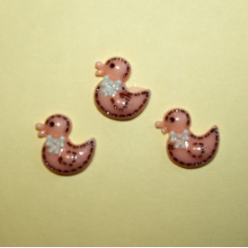 Пластиковое украшение "Утенок" бледно-розового цвета, 20х18х4 мм, 1 шт