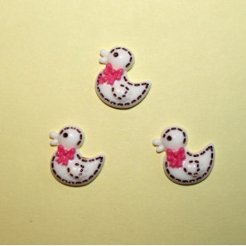 Пластикове прикраса "Каченя" білого кольору, 20х18х4 мм, 1 шт