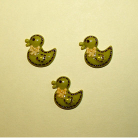 Пластиковое украшение "Утенок" зеленого цвета, 20х18х4 мм, 1 шт