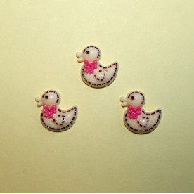 Пластиковое украшение "Утенок" бежевого цвета, 20х18х4 мм, 1 шт