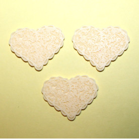 Прикраса плоске серце 40х32х3 мм кремового кольору, 1 шт