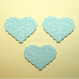 Украшение плоское сердце 40х32х3 мм ментолового цвета, 1 шт