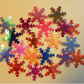 Набор разноцветных снежинок, 40 мм, 20 шт