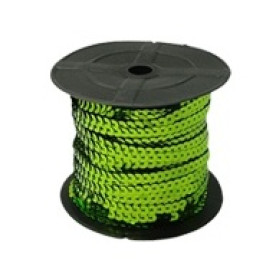 Стрічка з паєтками зеленого кольору, ширина 5 мм, довжина 90 см