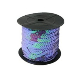 Лента с пайетками сиреневого цвета, ширина 5 мм, длина 90 см