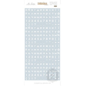 Набор глянцевых наклеек нежного голубого цвета "Алфавит" 21х10 см, Lesia Zgharda