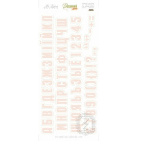 Набір глянцевих наклейок ніжно-рожевого кольору "Алфавіт" 3 листа 21х10 см від Lesia Zgharda