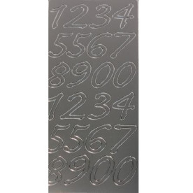 Наклейки "Цифры" большие серебряного цвета, ScrapBerry's