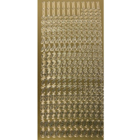 Контурные наклейки "Цифры" маленькие золотого цвета, ScrapBerry's