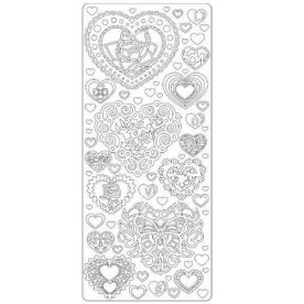 Контурные наклейки "Сердечки" золотого цвета, ScrapBerry's