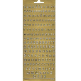 Наклейки "Русский печатный алфавит" золотого цвета, ScrapBerry's